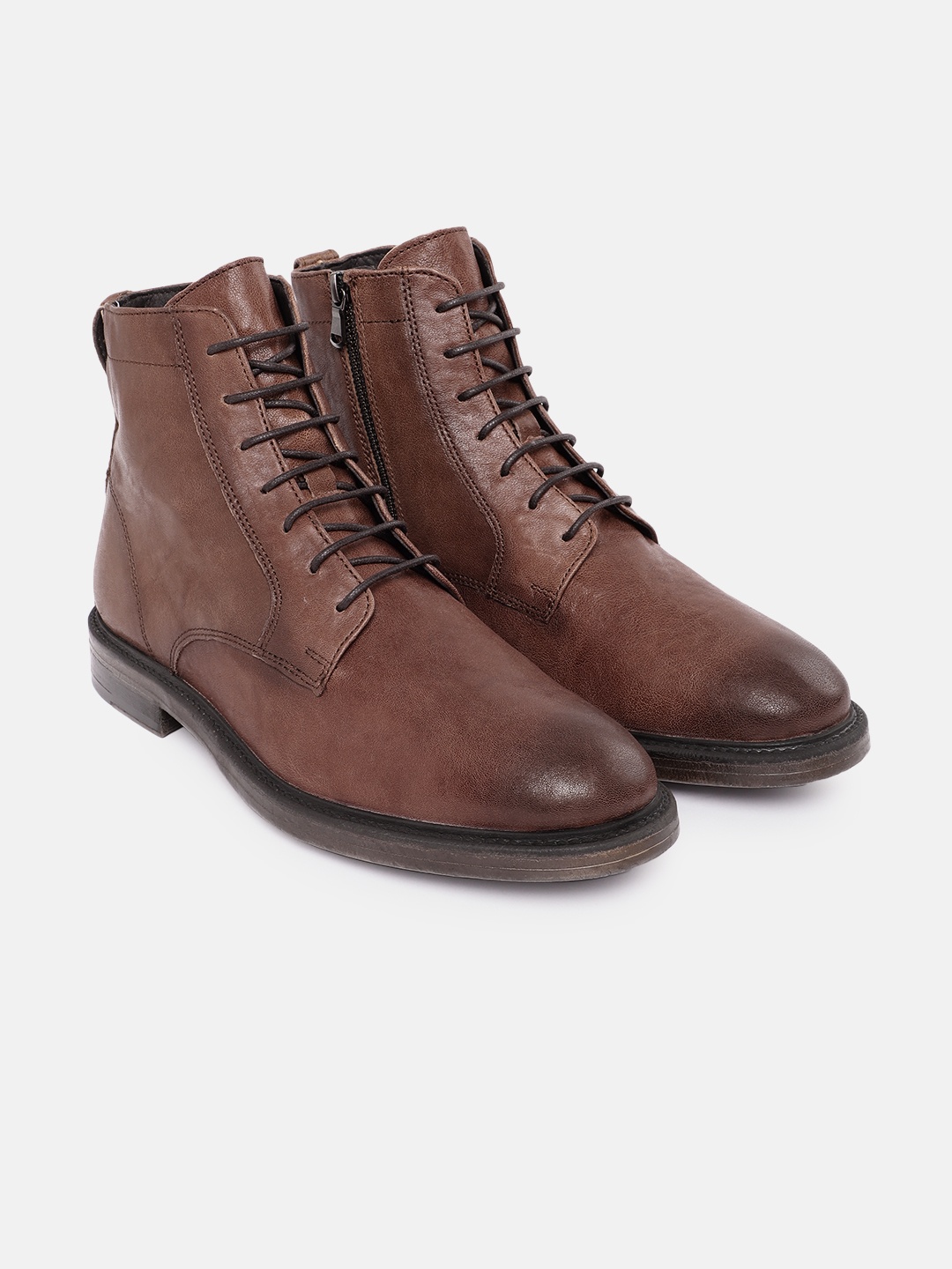 

Geox Men Solid U Aurelio Leather Ankle Boots, Brown