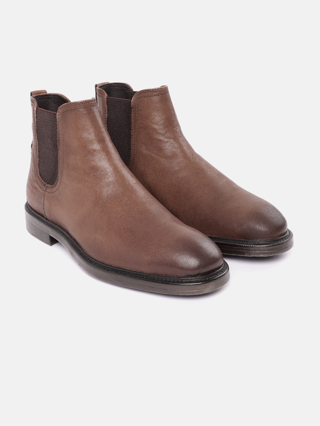 

Geox Men Solid U Aurelio Leather Ankle Boots, Brown