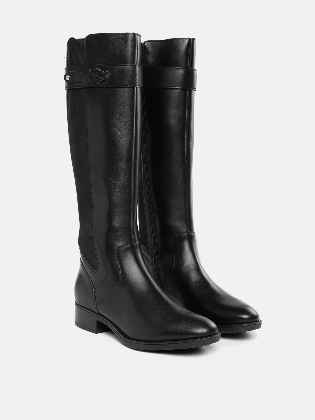 

Geox Women D Felicity Leather Long Boots, Black