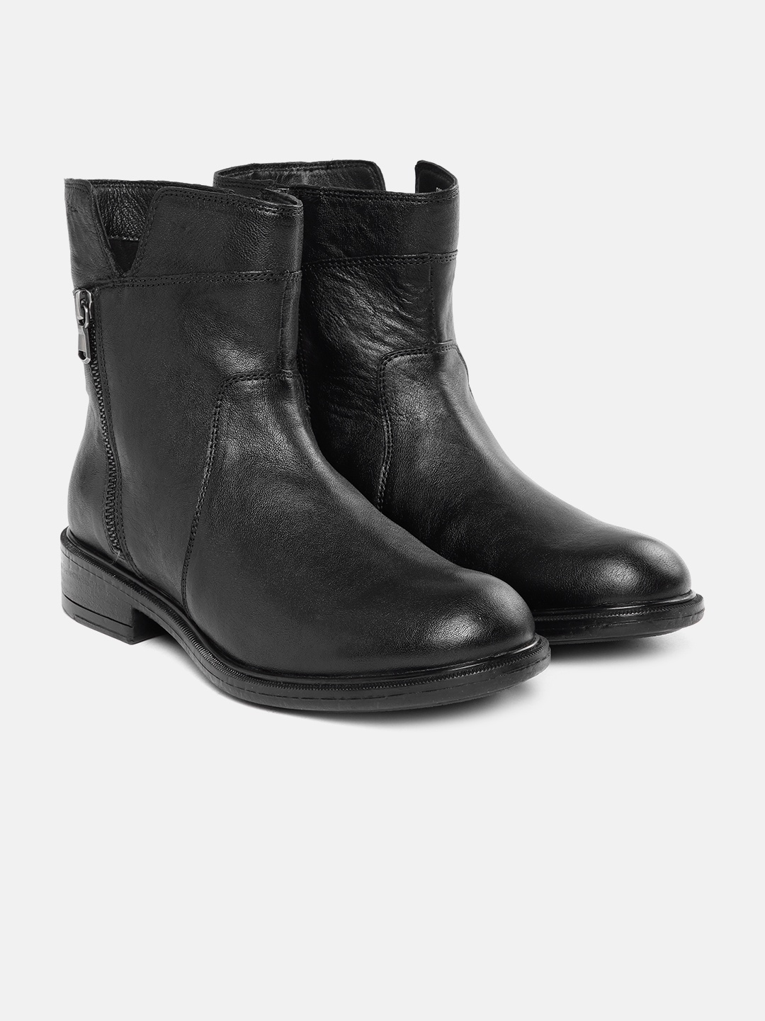 

Geox Women Solid D Catria Leather Ankle Boots, Black