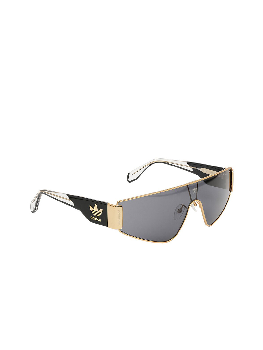 

ADIDAS Men UV-Protected Curved Shield Sunglasses OR0077 28A, Gold