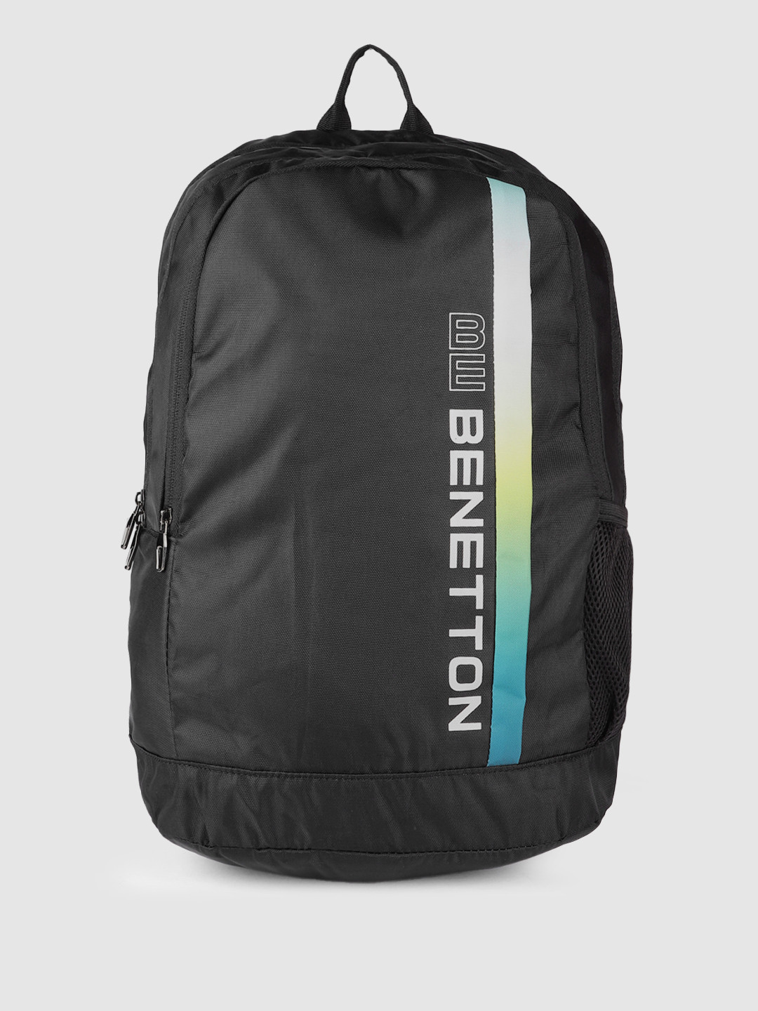 

United Colors of Benetton Unisex Brand Logo Printed Backpack, Black