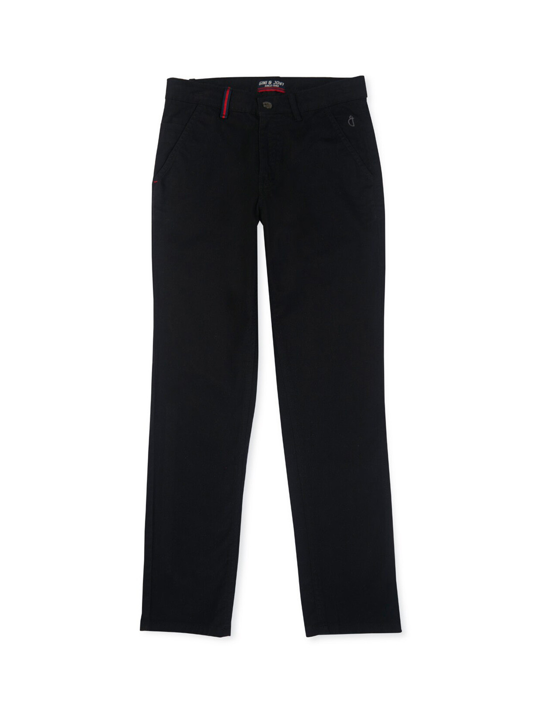 

Gini and Jony Boys Mid-Rise Cotton Trousers, Black