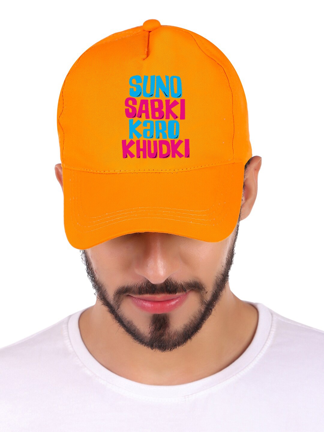 

Knotyy Unisex Printed Cotton Baseball Cap, Orange