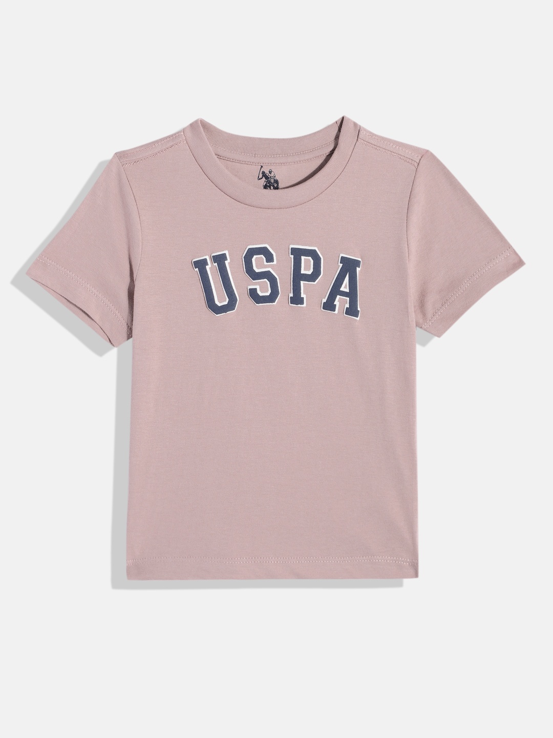 

U.S. Polo Assn. Kids Boys Brand Logo Printed Pure Cotton T-shirt, Mauve