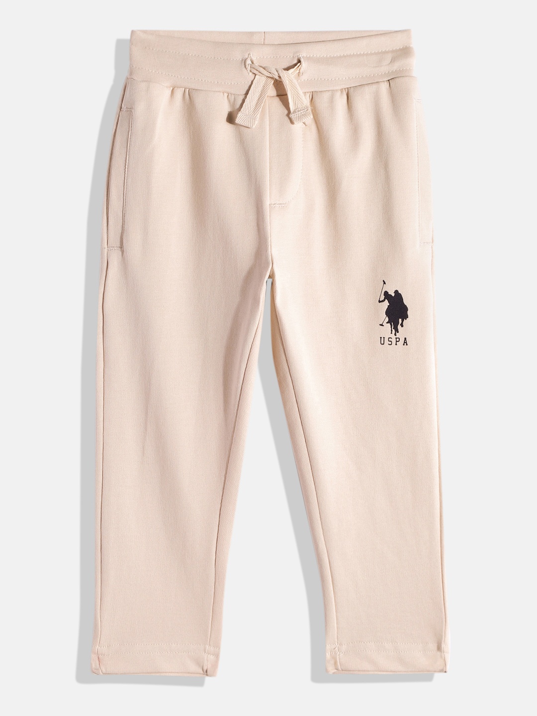 

U.S. Polo Assn. Kids Boys Pure Cotton Straight Fit Track Pants, Beige