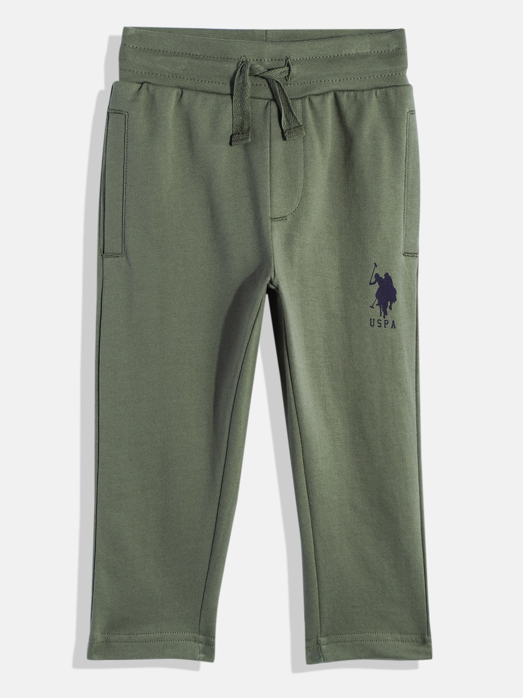 

U.S. Polo Assn. Kids Boys Pure Cotton Regular Fit Track Pants, Green