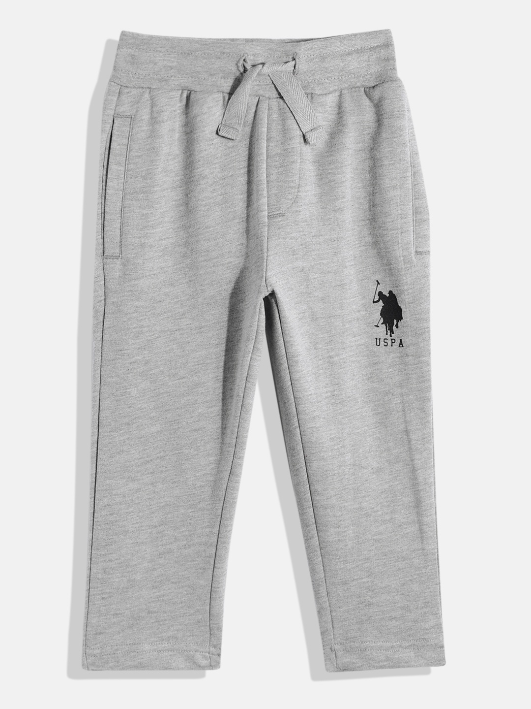 

U.S. Polo Assn. Kids Boys Pure Cotton Joggers, Grey melange