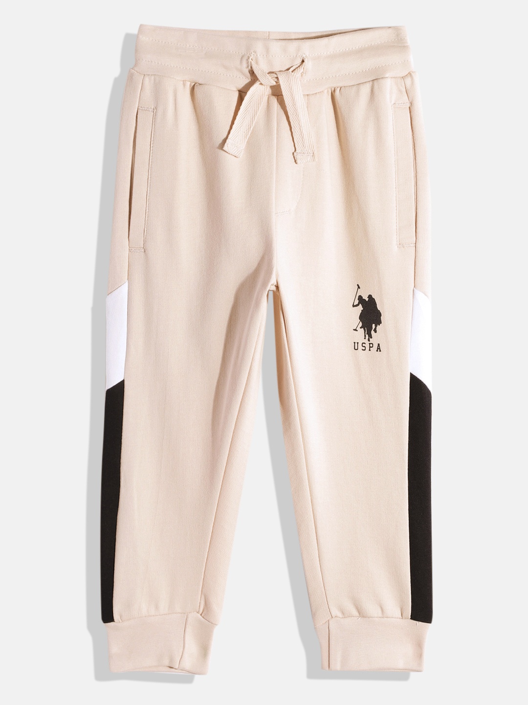 

U.S. Polo Assn. Kids Boys Pure Cotton Joggers, Beige