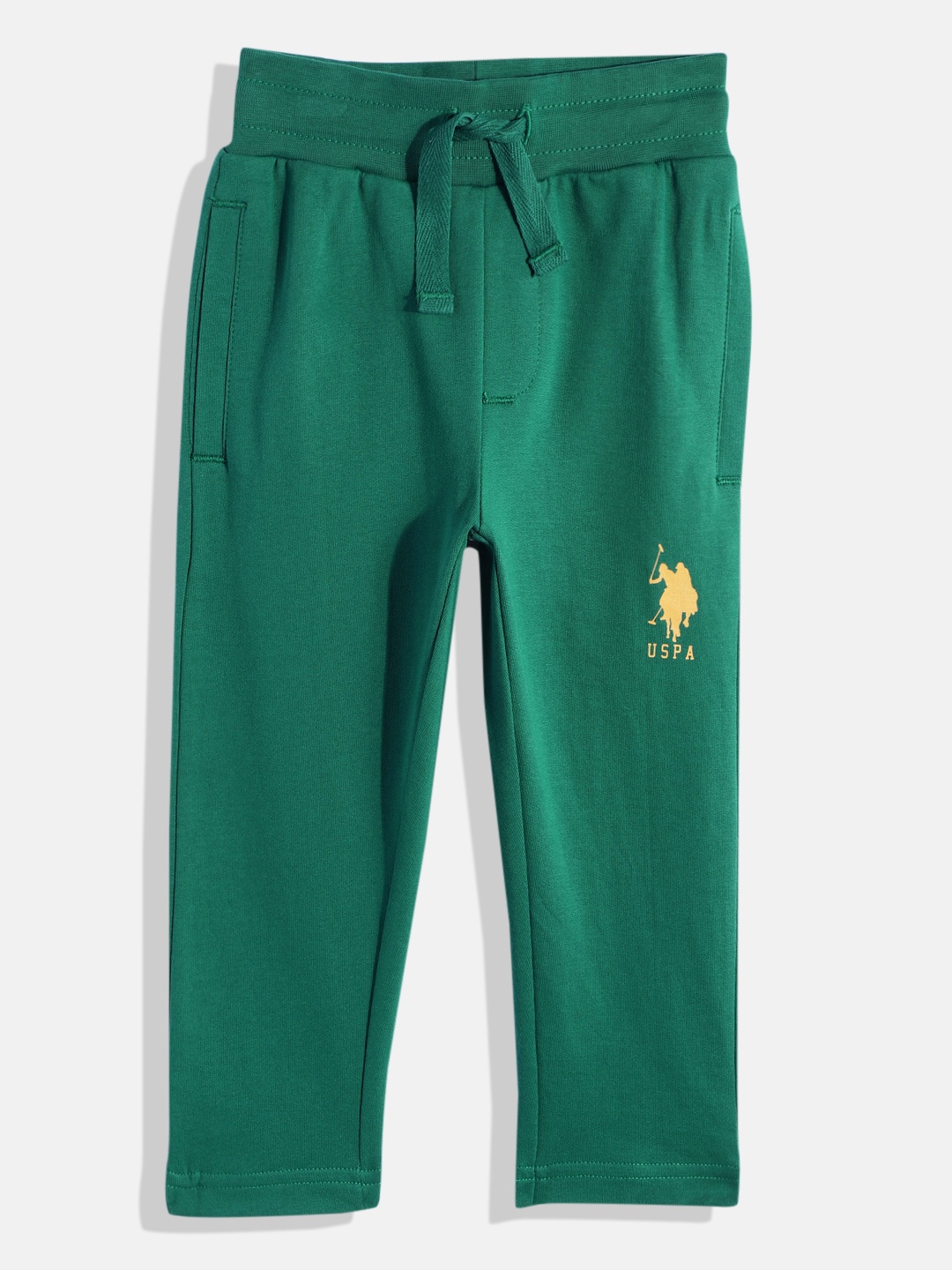 

U.S. Polo Assn. Kids Boys Pure Cotton Regular Fit Track Pants, Green