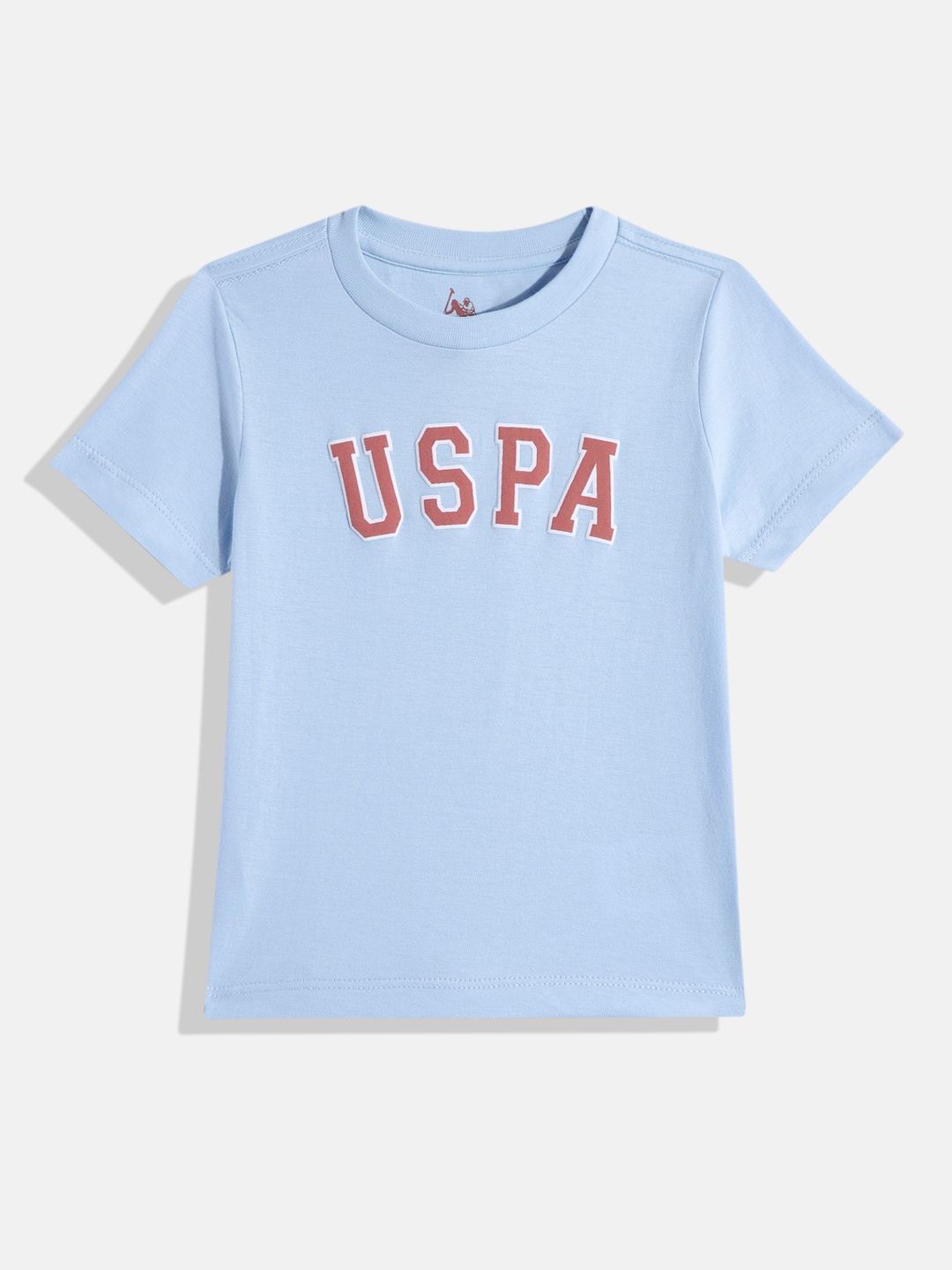 

U.S. Polo Assn. Kids Boys Brand Logo Printed Pure Cotton T-shirt, Blue