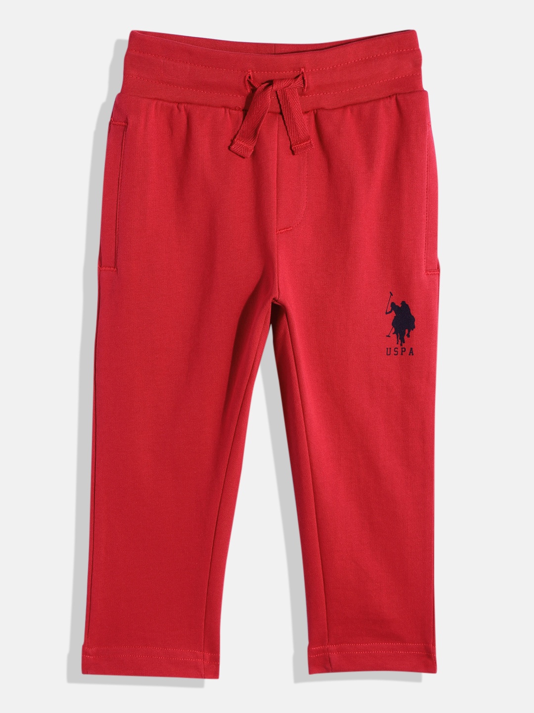 

U.S. Polo Assn. Kids Boys Pure Cotton Regular Fit Track Pants, Red