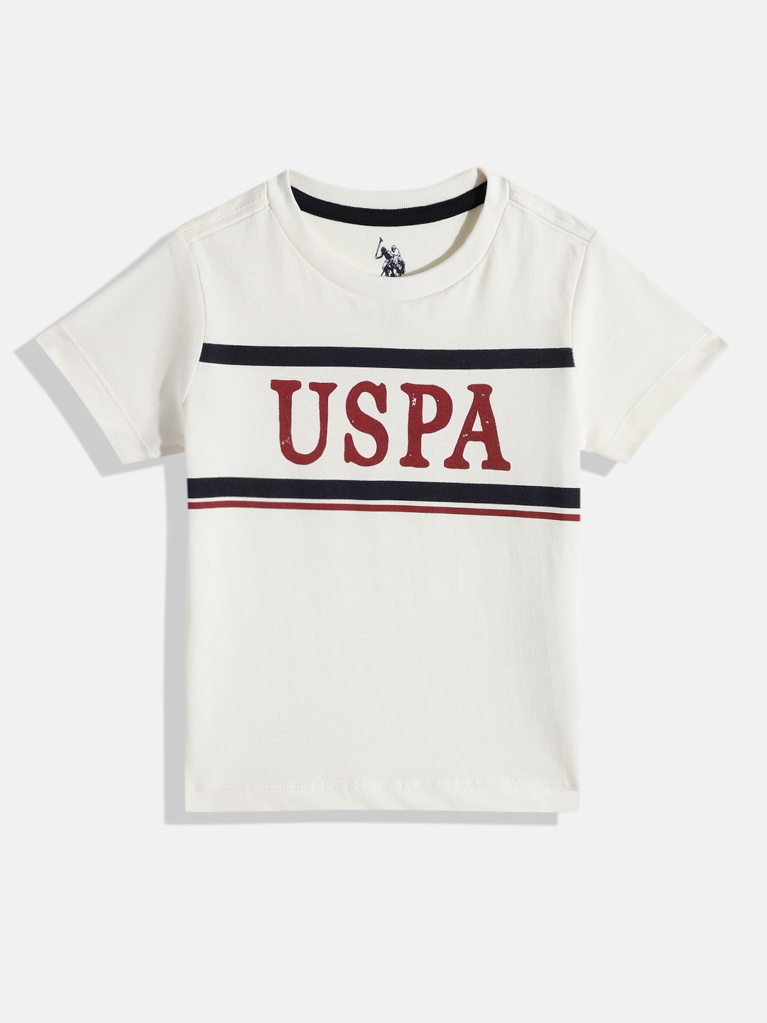 

U.S. Polo Assn. Kids Boys Brand Logo Printed Cotton T-shirt, White