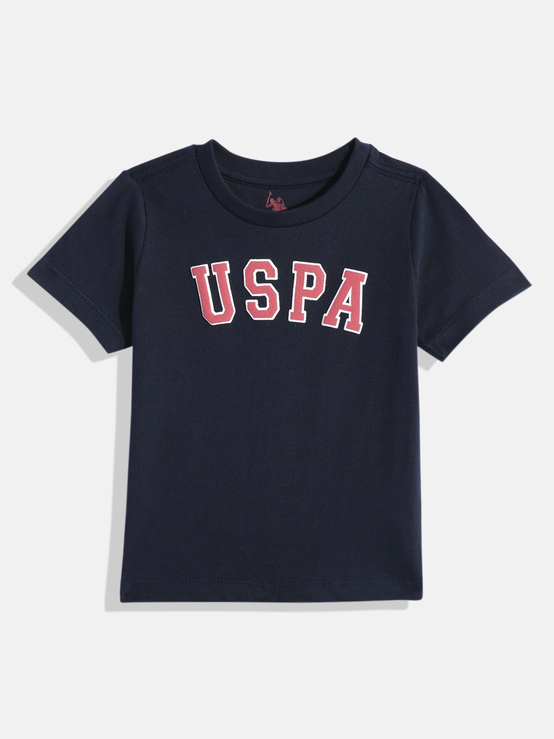 

U.S. Polo Assn. Kids Boys Brand Logo Printed Pure Cotton T-shirt, Navy blue