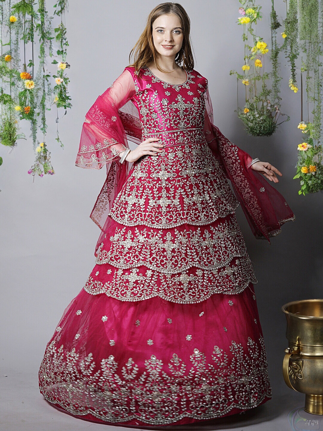 

Chhabra 555 Embroidered Lehenga Choli, Magenta