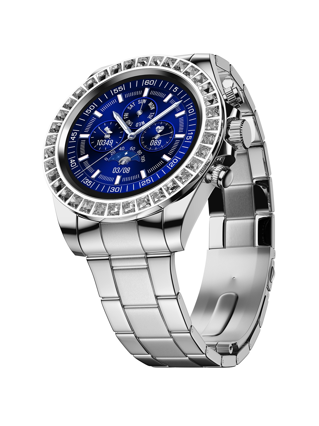 

Fire-Boltt Blizzard Ultra 1.28inch Smartwatch with Jewel Studded Dial, Silver