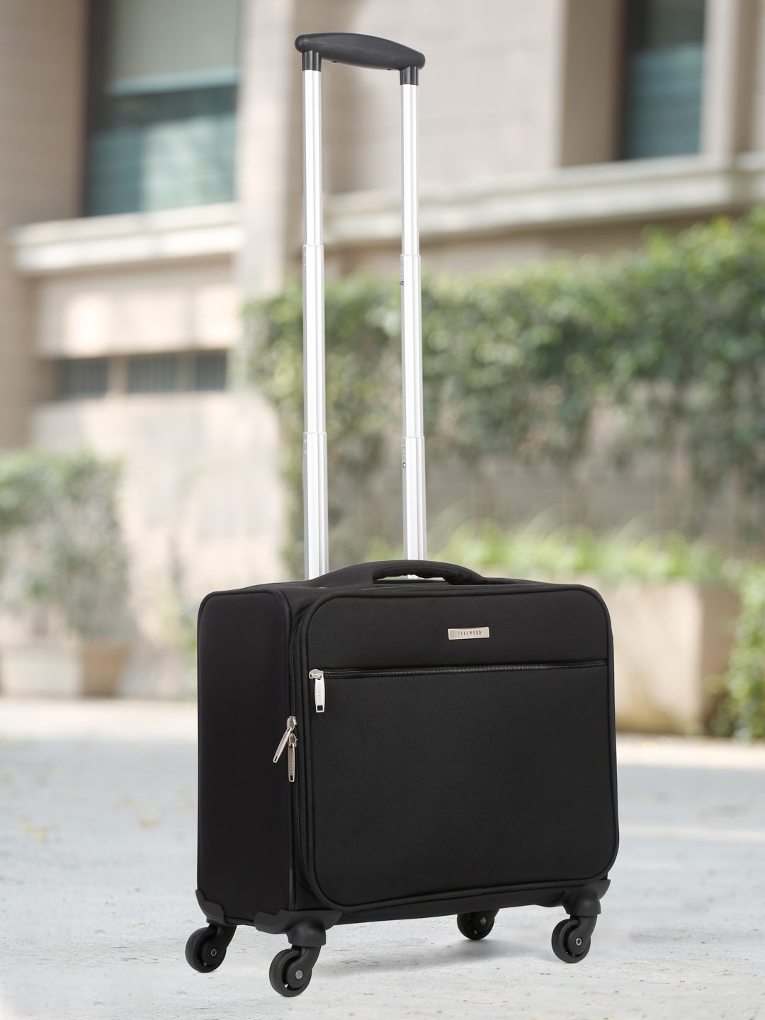 

Teakwood Leathers Soft-sided Overnighter Overnighter Trolley Suitcase, Black