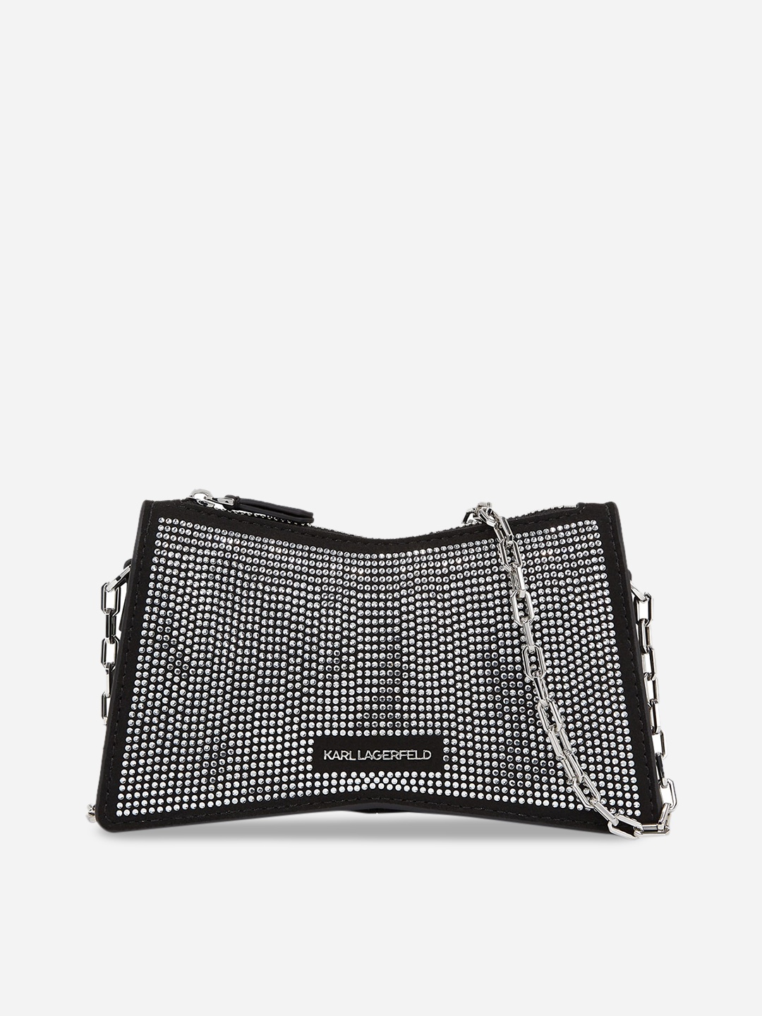 

Karl Lagerfeld Embellished Structured Sling Bag, Black