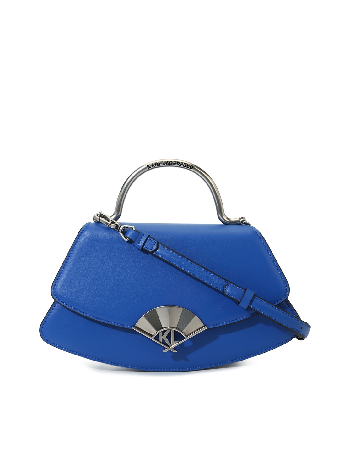

Karl Lagerfeld Leather Structured Satchel, Blue