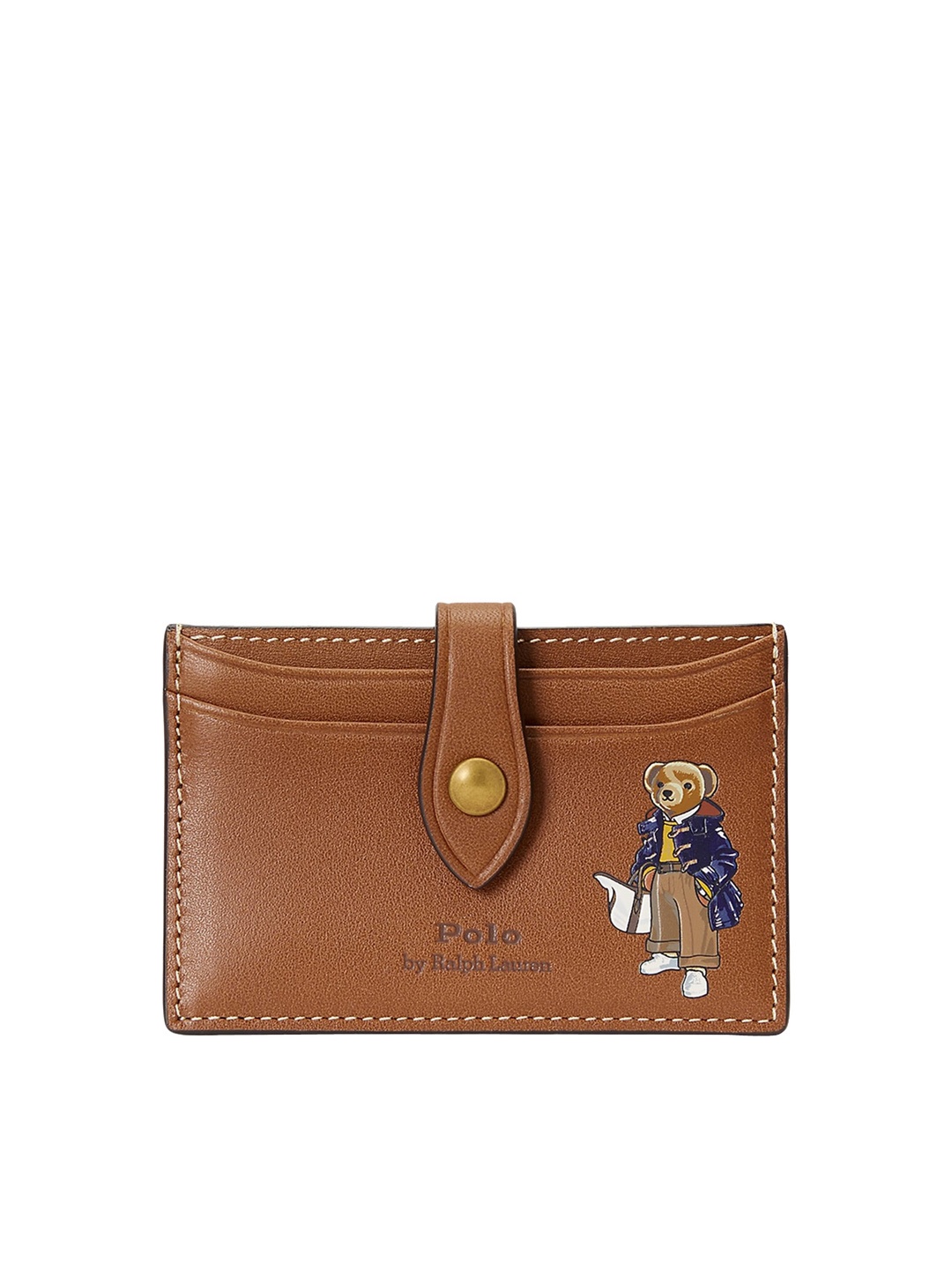 

Polo Ralph Lauren Women Leather Polo Bear Slim Card Holder, Brown