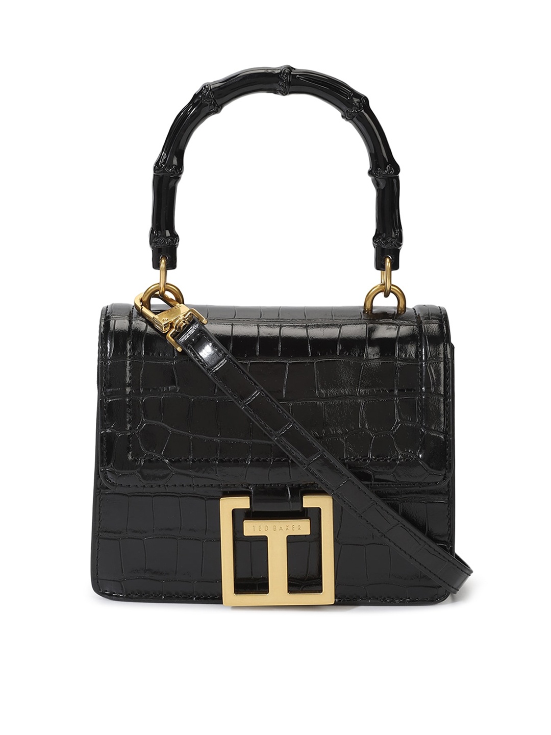 

Ted Baker Animal Skin Textured Structured Sling Bag, Black