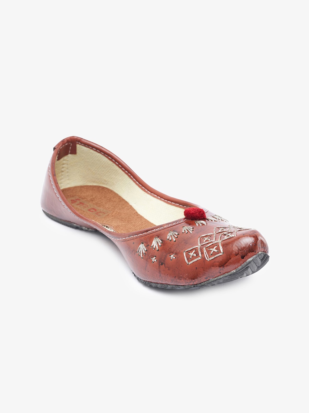 

Ta Chic Ethnic Embroidered Mojaris, Brown