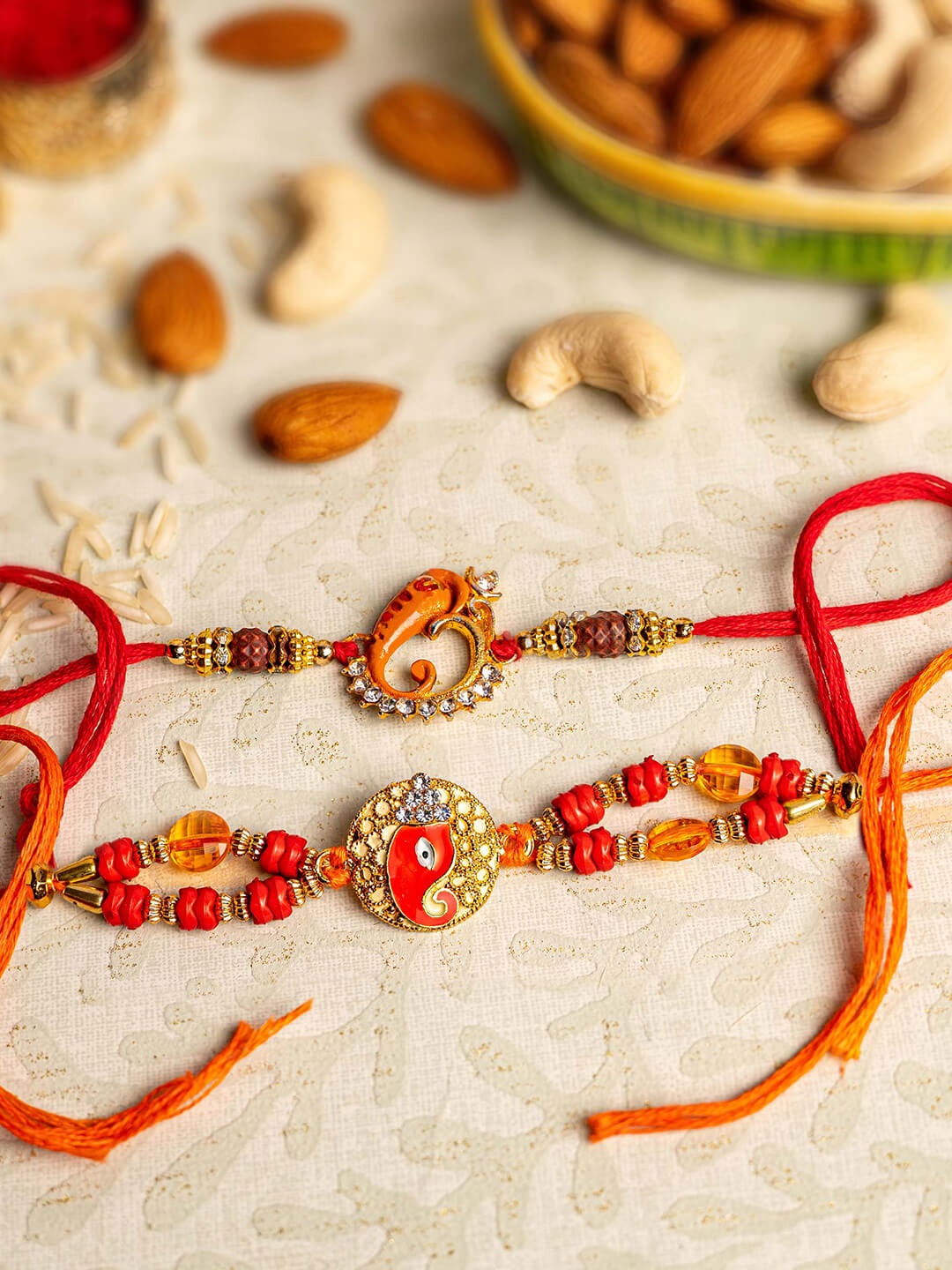 

TIED RIBBONS Unisex Set of 2 Rakhi GIft Set, Multi