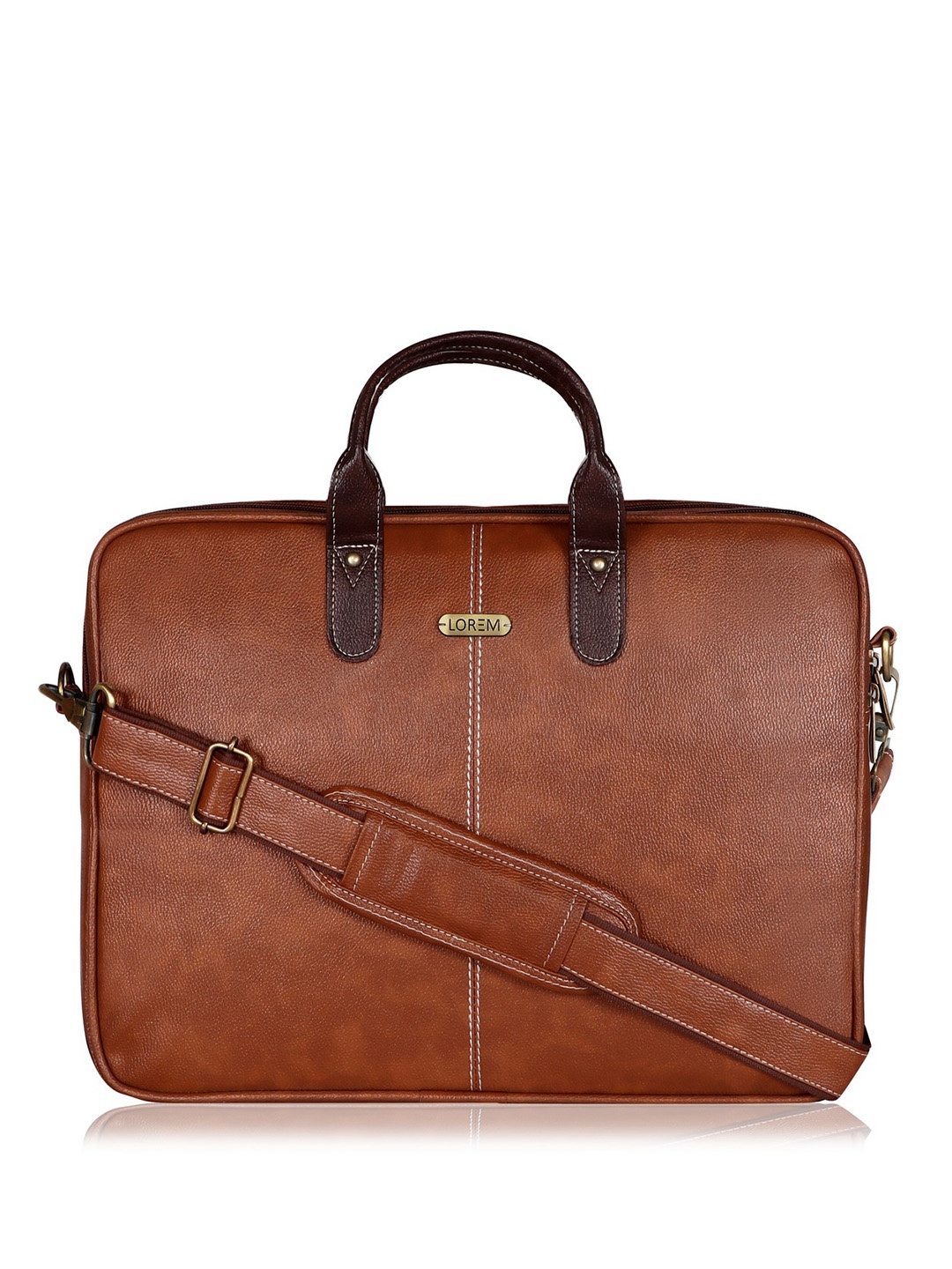 

LOREM Men Tan Textured Laptop Bag