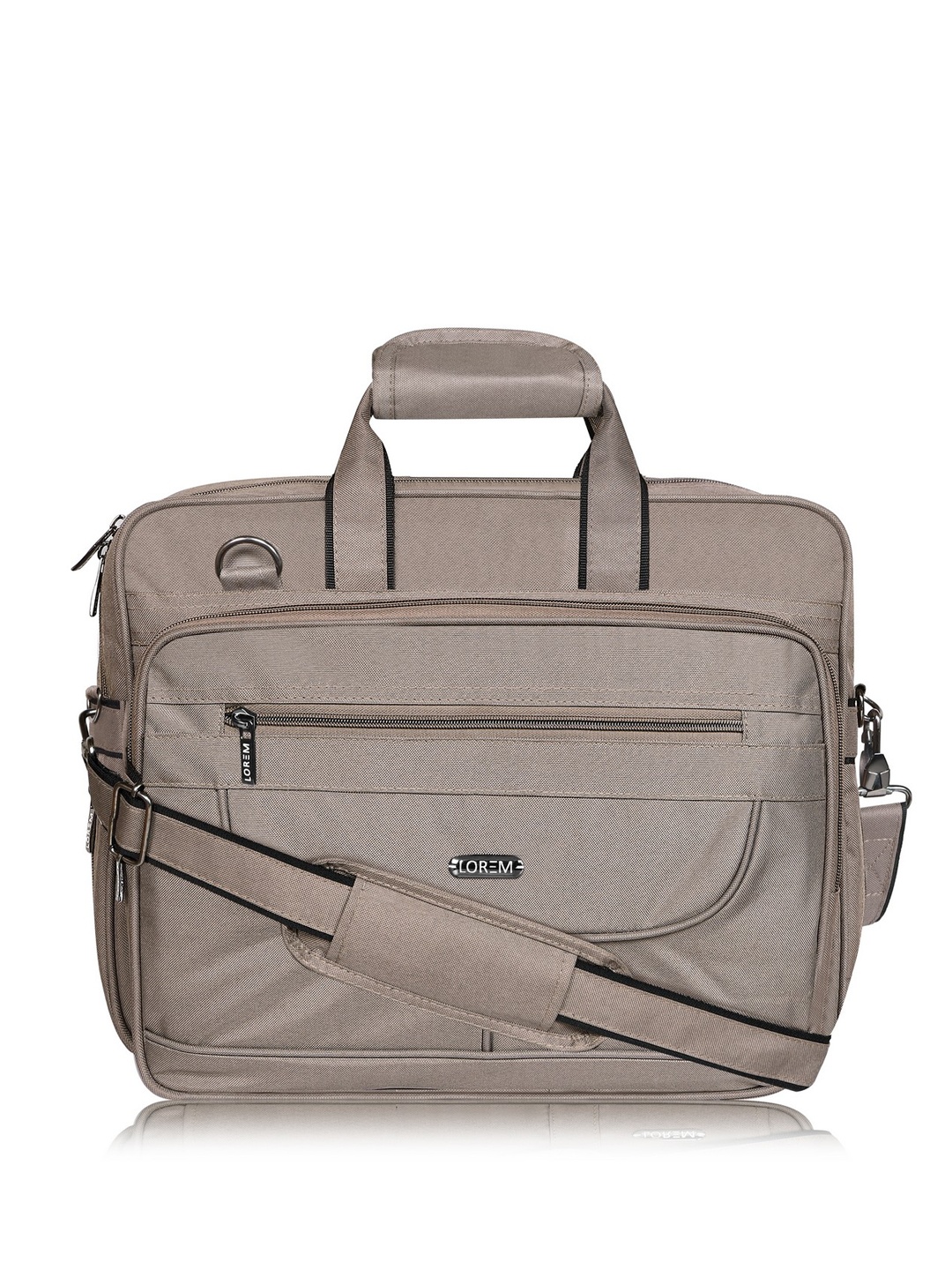 

LOREM Men Grey Textured Laptop Bag