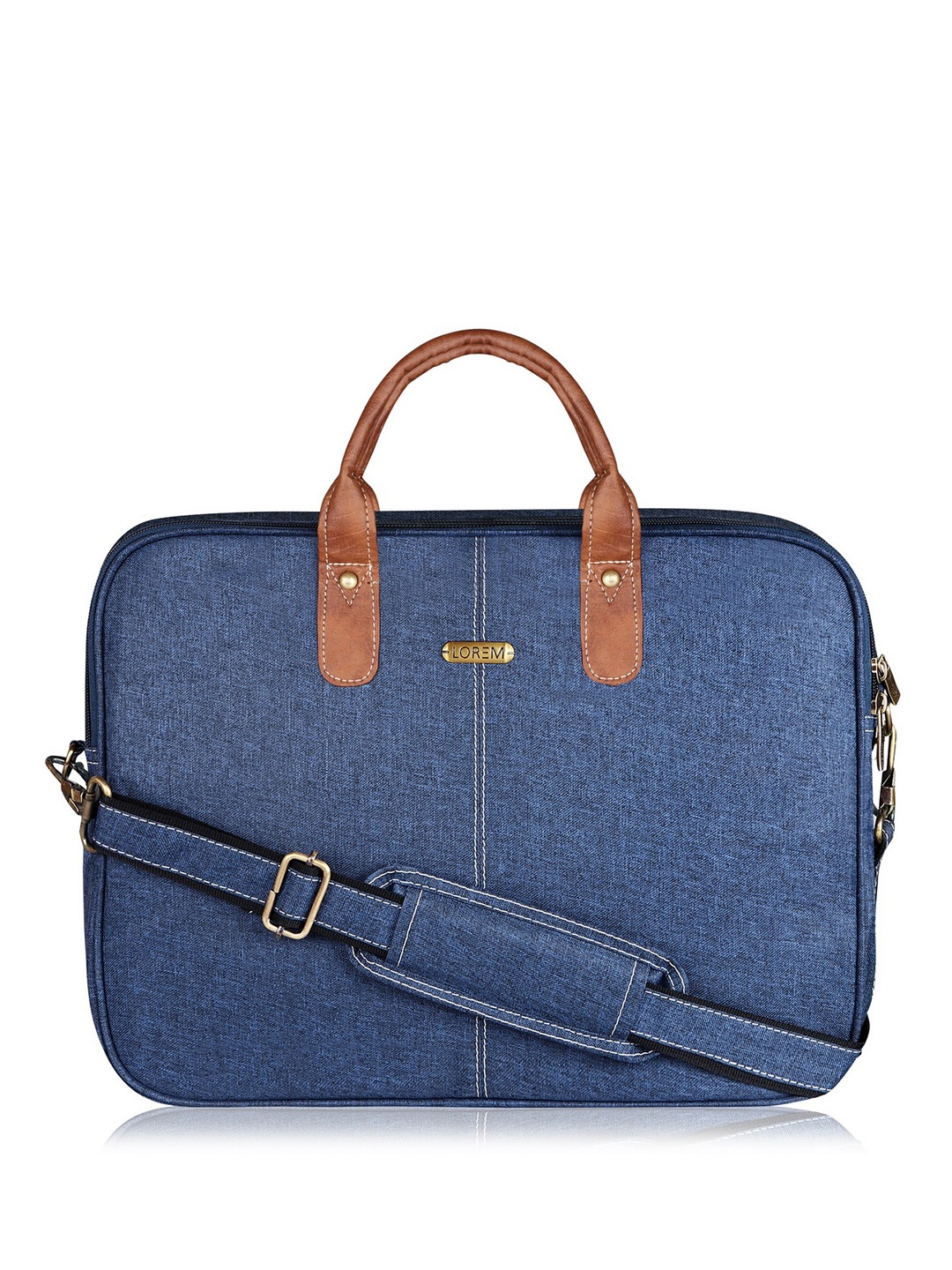 

LOREM Men Blue Textured Laptop Bag