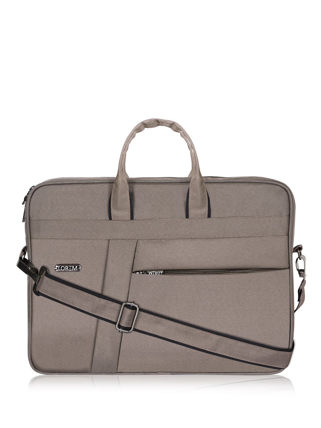

LOREM Men Grey Textured Laptop Bag