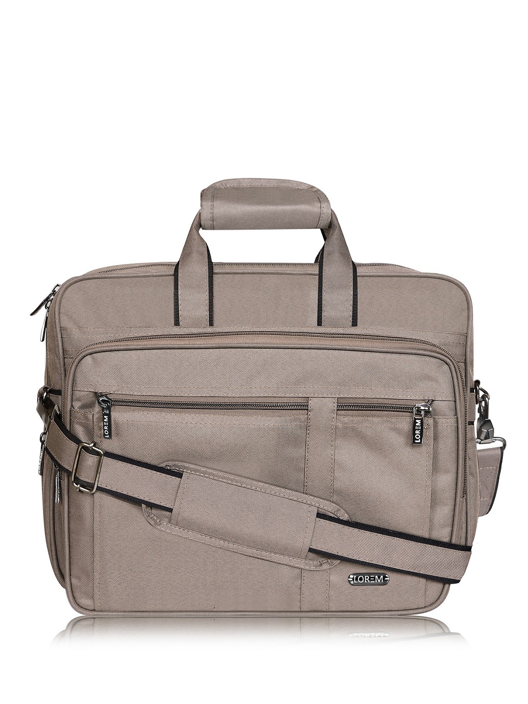 

LOREM Men Grey Textured Laptop Bag