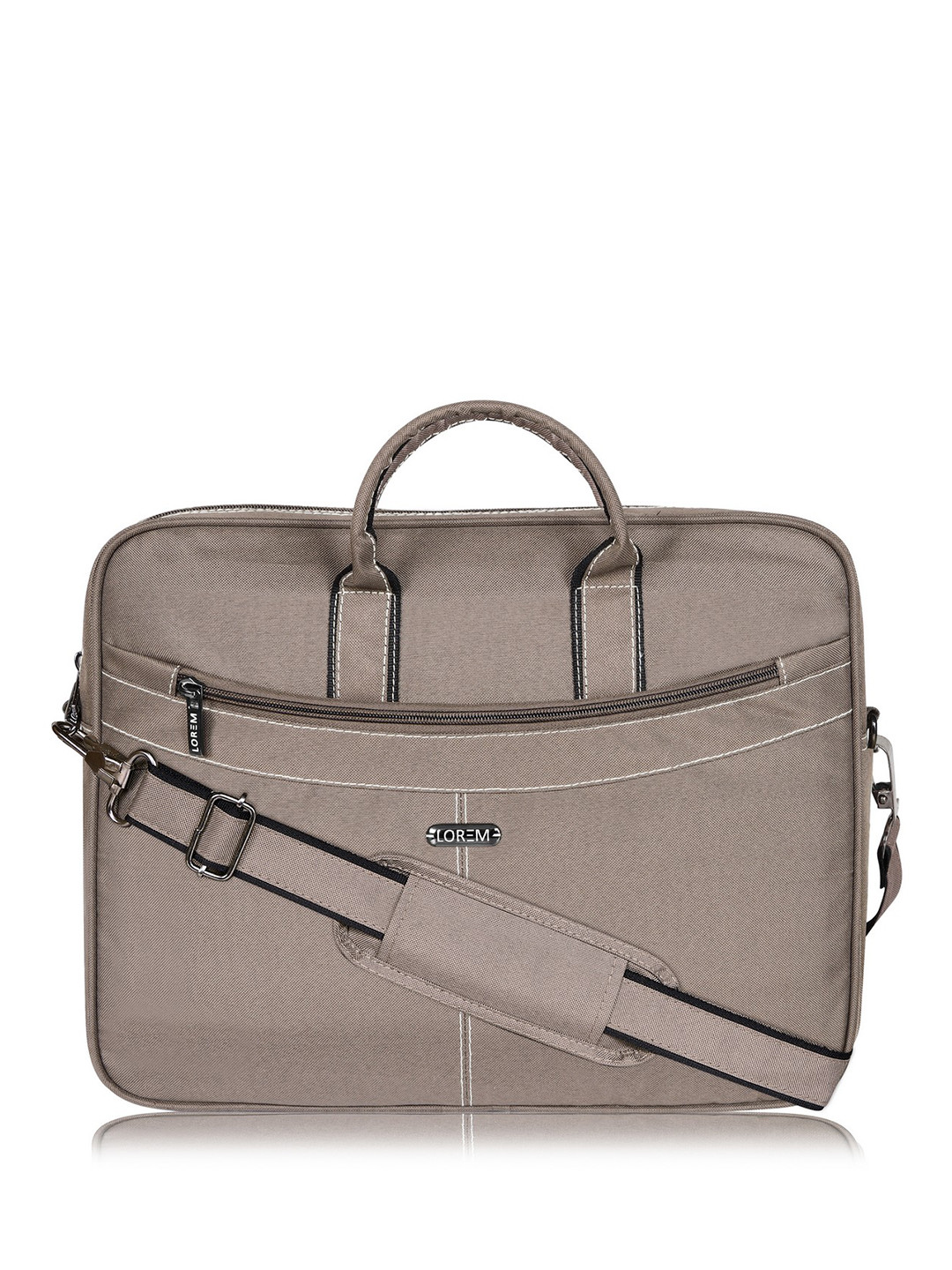 

LOREM Men Grey Textured Laptop Bag