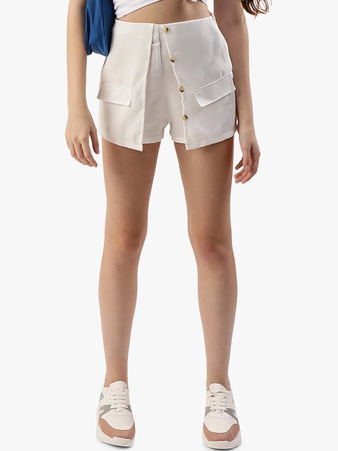 

Virgio Front Slit Mini Slip-On Skorts, White