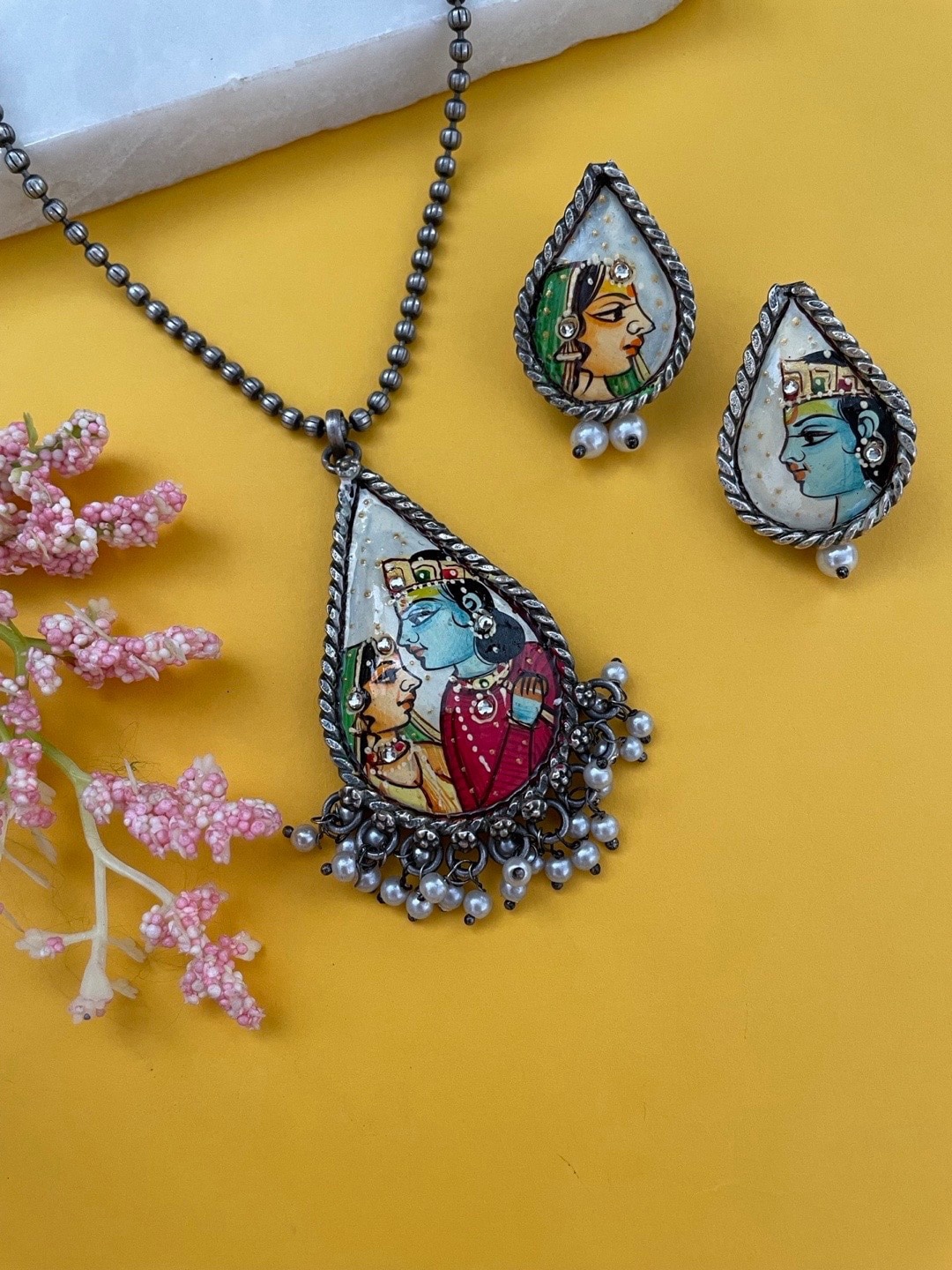 

Digital Dress Room Silver-Plated Radha-Krishna Jewellery Set