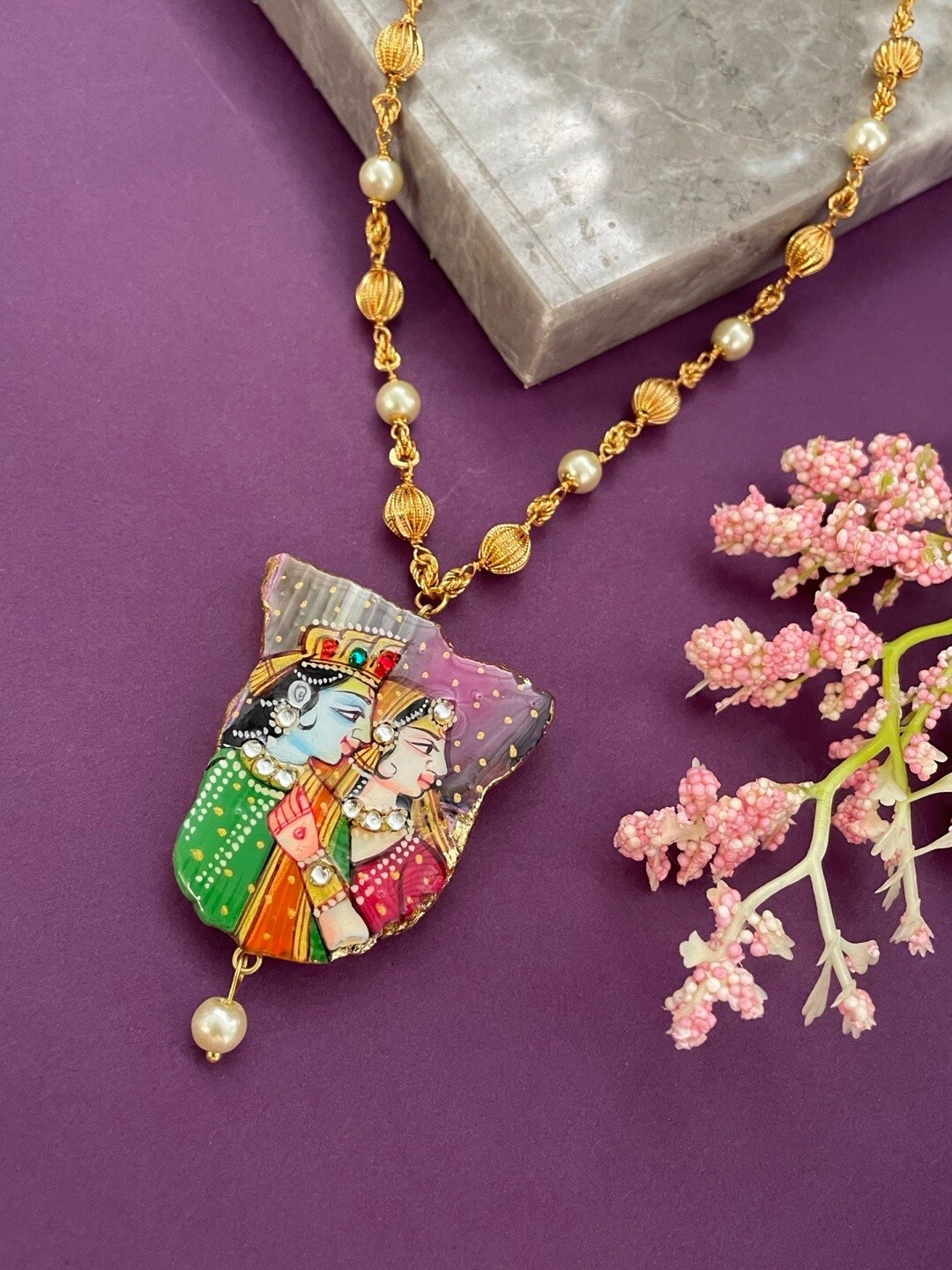 

Digital Dress Room Gold-Plated Radha-Krishna Necklace