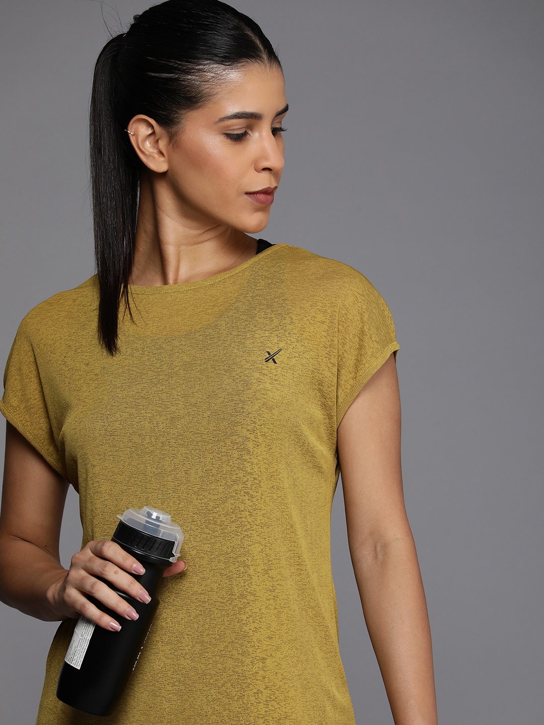 

HRX by Hrithik Roshan Pack of 2 Training Rapid-Dry T-Shirt, Olive