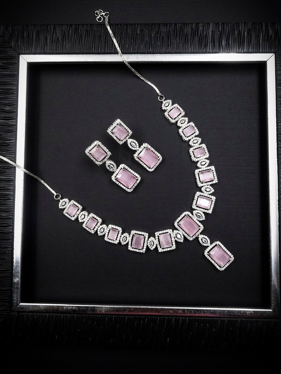 

StileAdda Silver-Plated CZ-Studded Jewellery Set