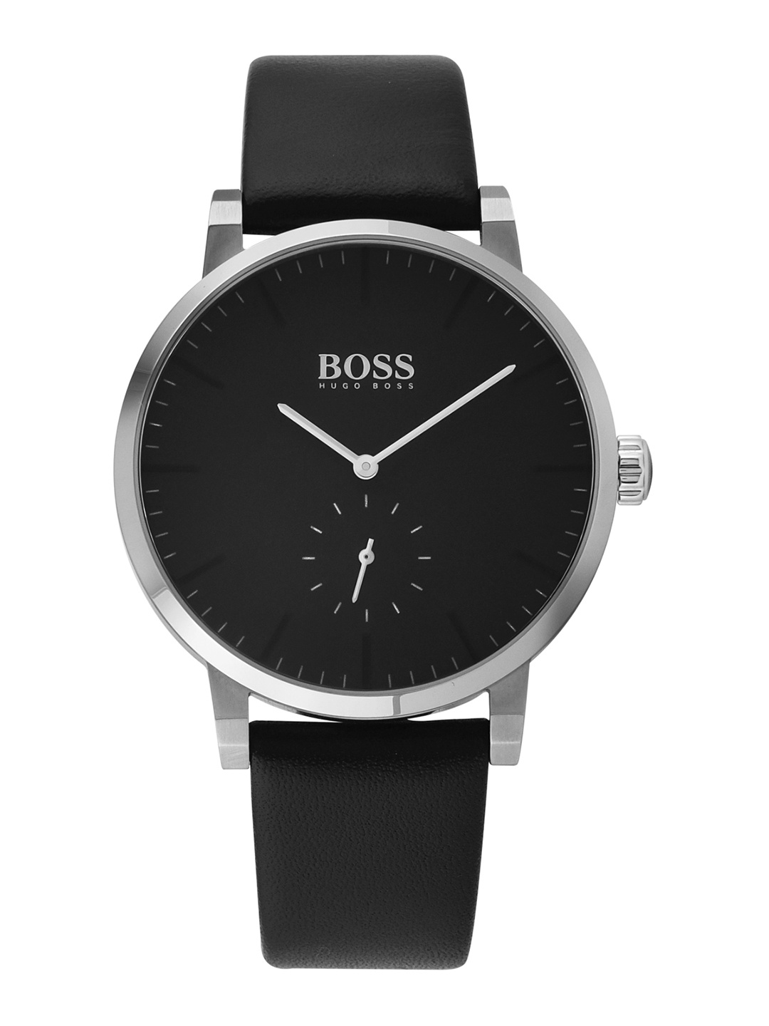 

Hugo Boss Men Black Leather Analogue Watch 1513500