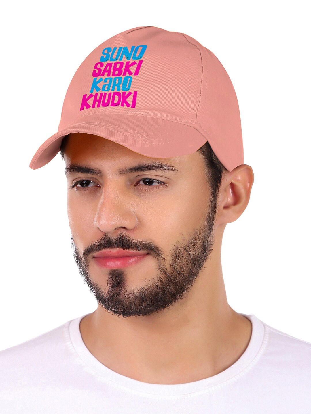 

Knotyy Unisex Printed Cotton Baseball Cap, Pink