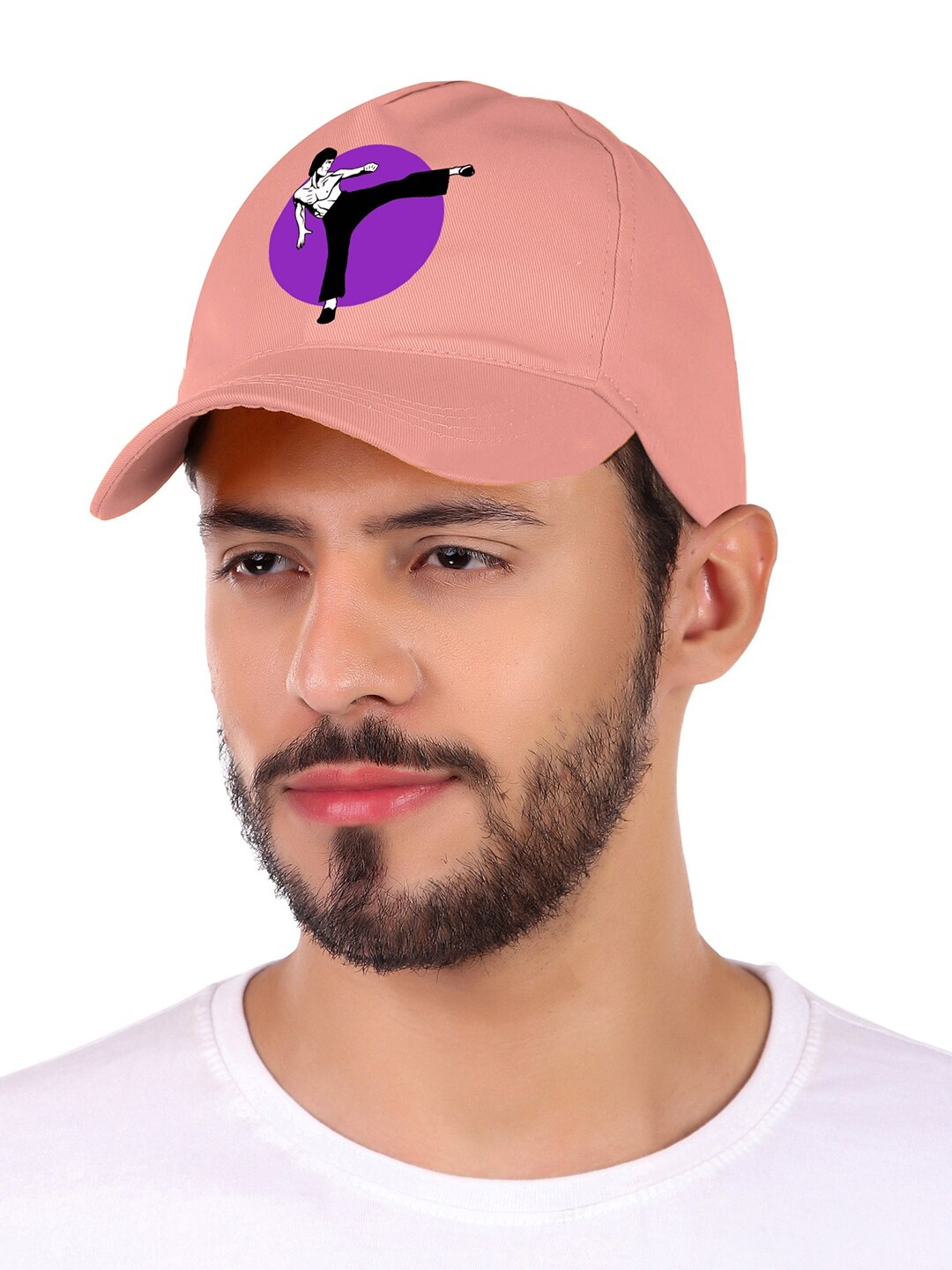 

Knotyy Unisex Printed Cotton Baseball Cap, Pink