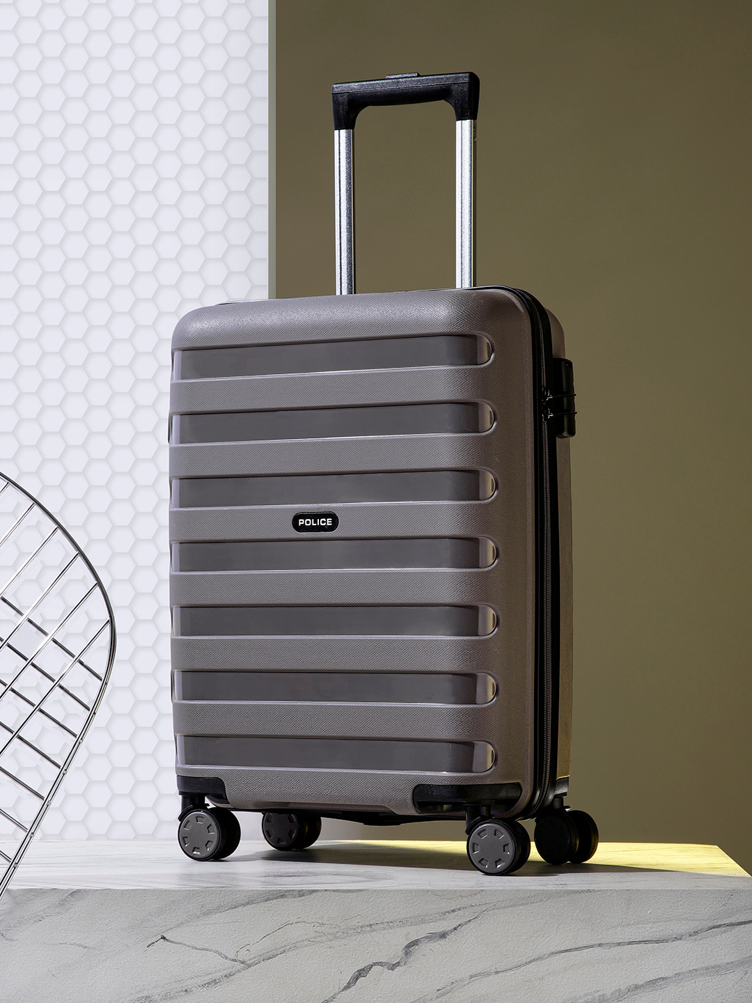 

Police Primax Cabin Trolley Suitcase, Grey