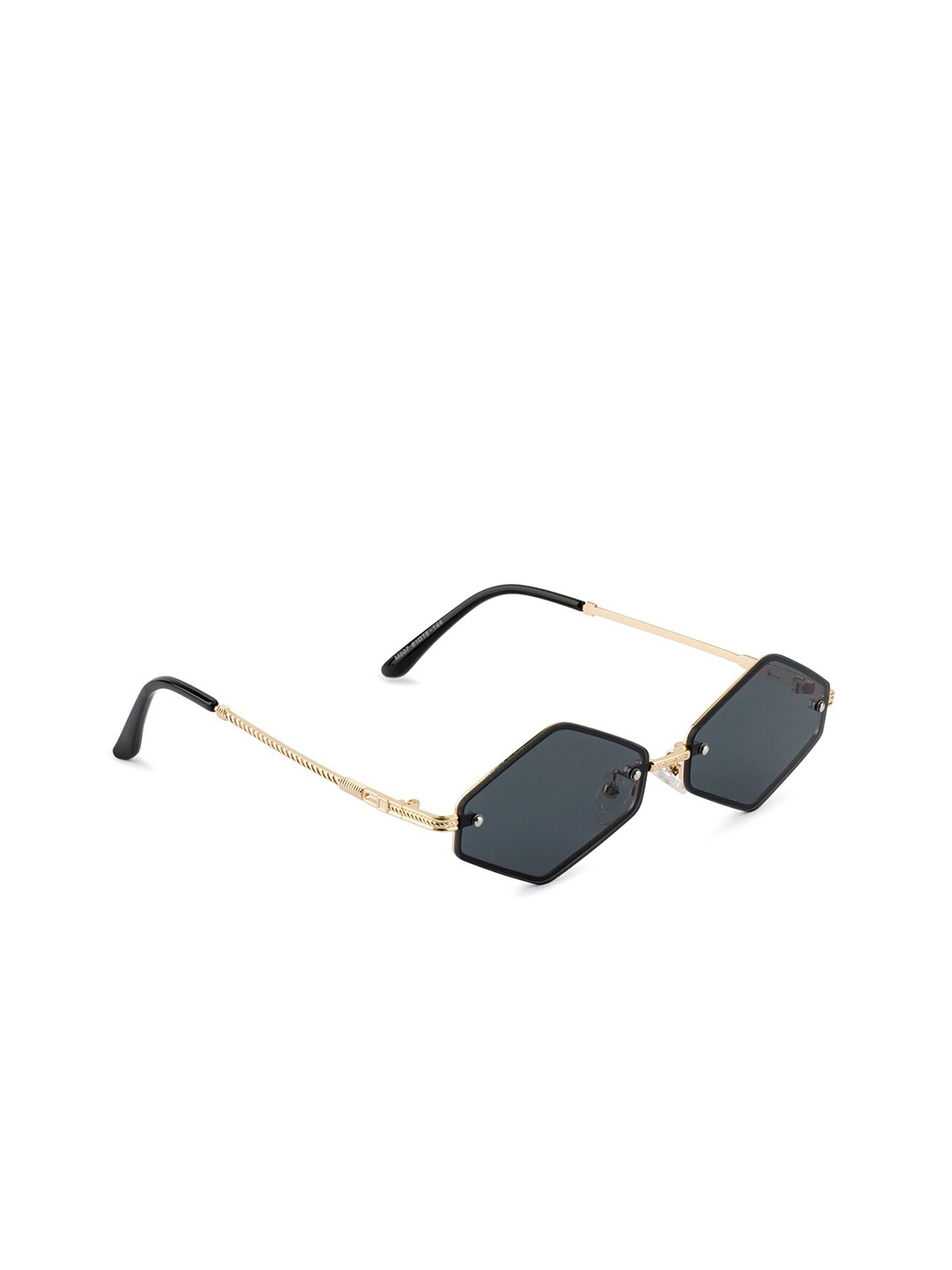 

London Rag Women Thin Rim Rhombus Sunglasses with UV Protected Lens, Gold