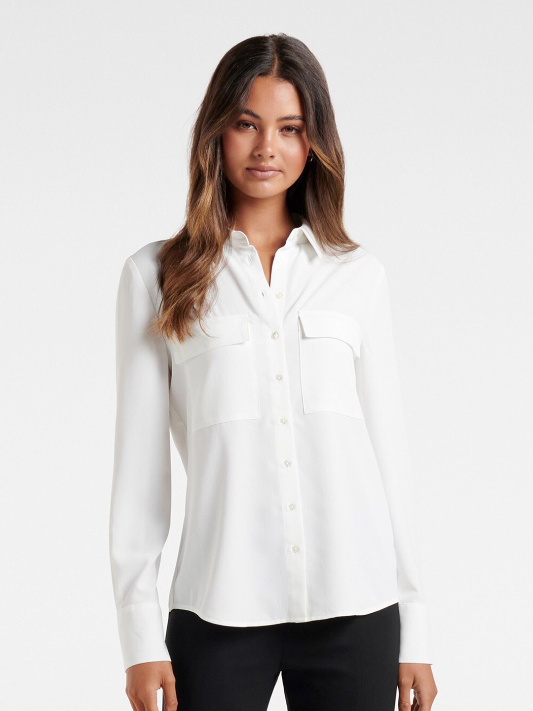 

Forever New Spread Collar Formal Shirt, White