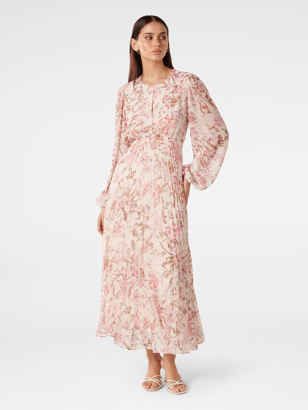 

Forever New Floral Print Puff Sleeve Maxi Dress, Pink