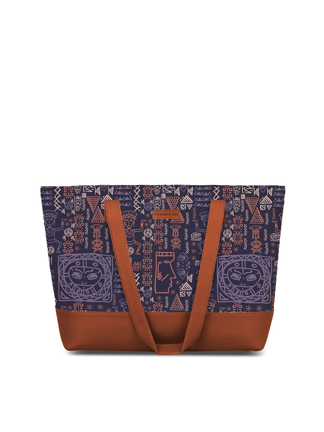 

The Purple Tree Printed Structured Tote Bag, Navy blue