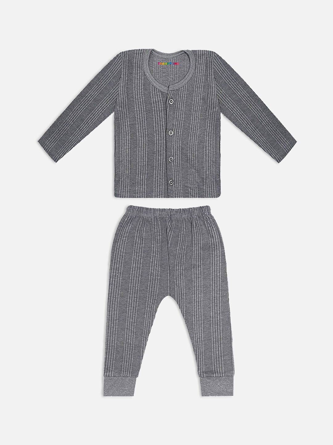 

Trampoline Infant Kids Striped Cotton Thermal Set, Grey