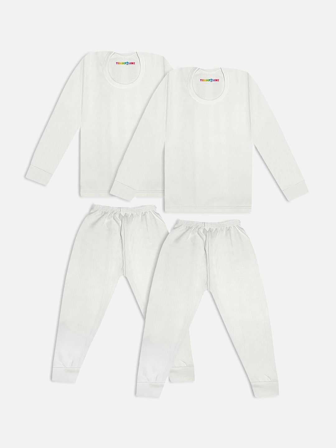 

Trampoline Kids Pack Of 2 Striped Cotton Thermal Set, White