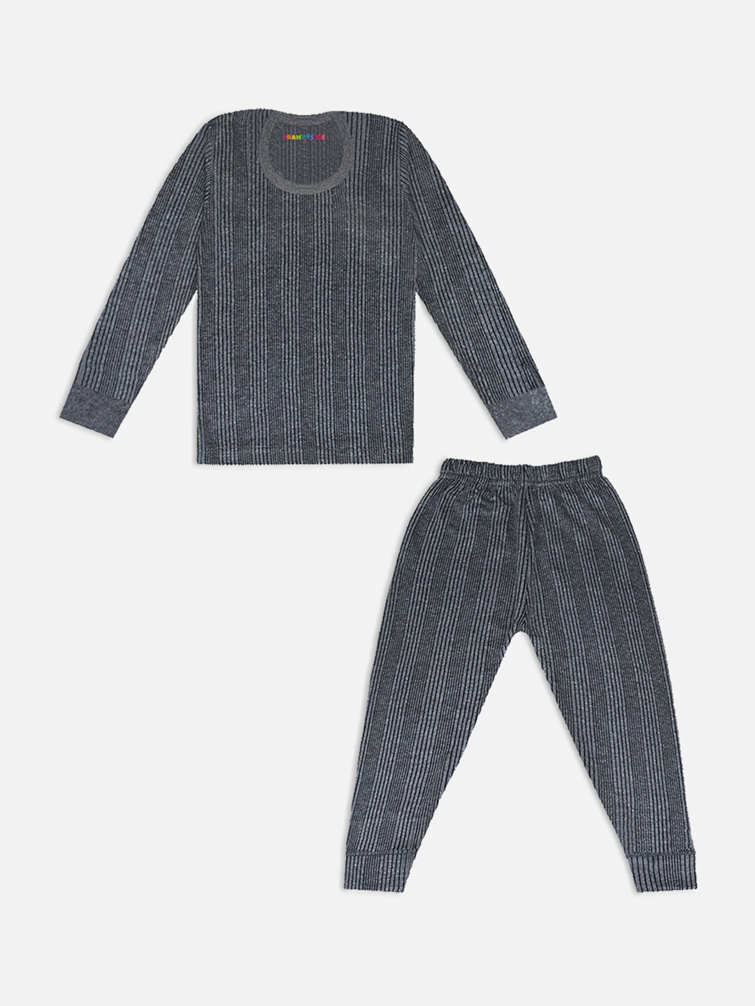

Trampoline Kids Striped Cotton Thermal Set, Grey
