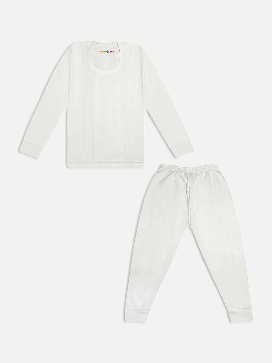 

Trampoline Infant Kids Striped Cotton Thermal Set, White